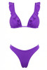 NARRATOR Gloss Triangle Bikini with Ruffles and Brazil Briefs - ROVI