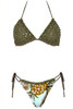 Tropical Triangle Bikini with Pailettes and Embroidery and Brazil Briefs - TRAZ