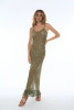 Long Dress Mesh Cover-Up with Sequins and Fringes - PAVE
