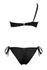 One Shoulder Bikini with Golden Accessories and Brazilian - ROPR