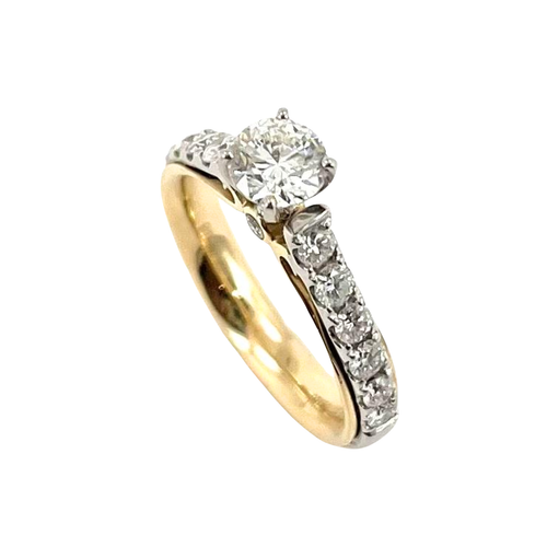 Platinum/ Gold .71ct Round Diamond Engagement Ring