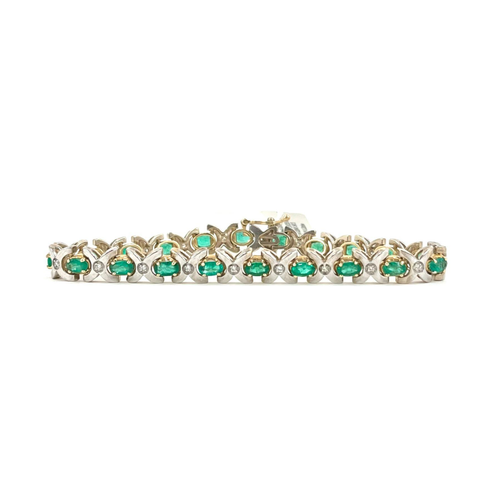 4.43ctw Emerald Bracelet with Diamonds