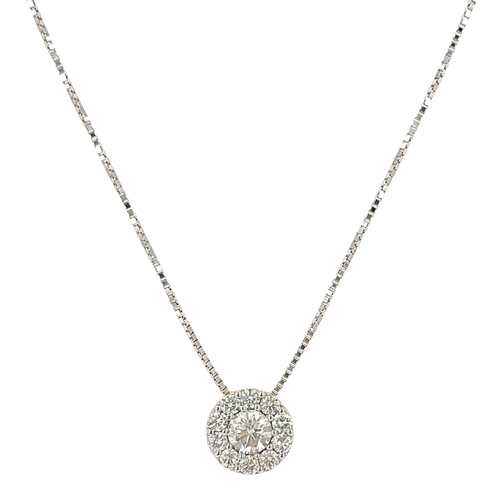 14 Karat White Gold Pendant with 0.95ctw Diamonds