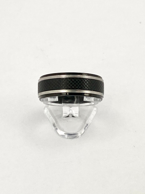 Matte Black and Steel Quilt Mens Band