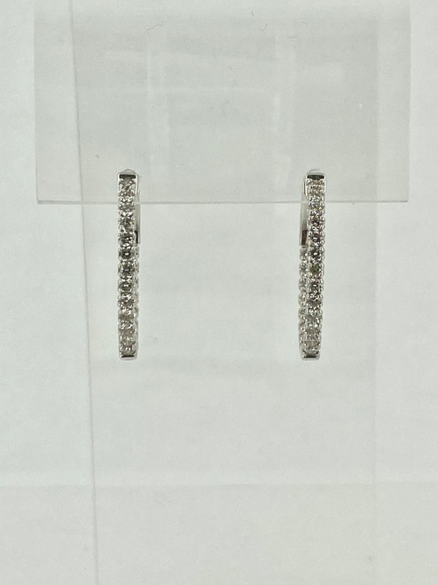 1.00ctw Round White Gold Diamond Hoops