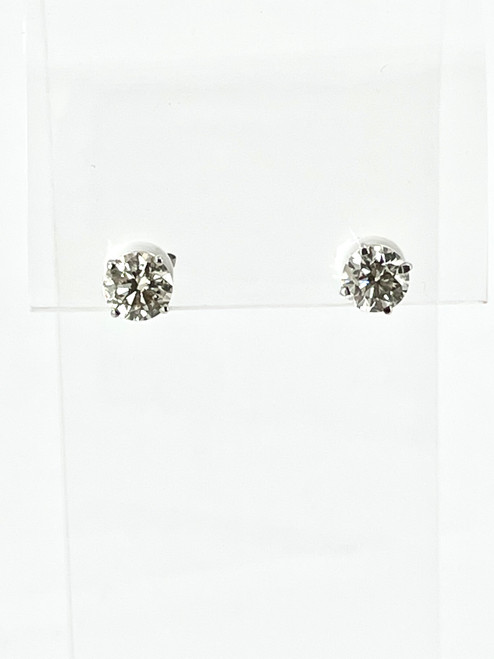 14 Karat White Gold 2.08ctw J/Si3 Round Diamond Studs
