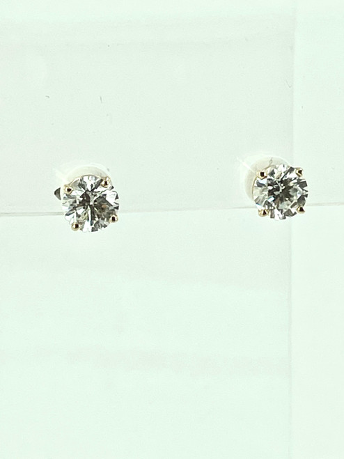 14 Karat Yellow Gold 2.03ctw H-I/I1 Round Diamond Studs