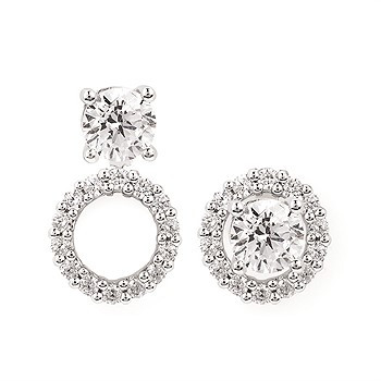 14 Karat White Gold Diamond Earring Jackets