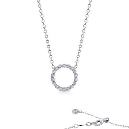 Silver Open Circle Necklace with Lassaire stones