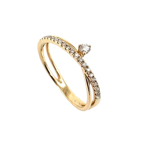 14kt Yellow Fashion Ring with Round Diamonds