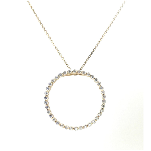 14KT Yellow Gold Circle of Love Diamond Pendant