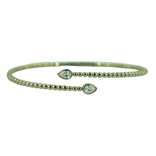 14 KT Yellow Gold Hinge Diamond Bangle