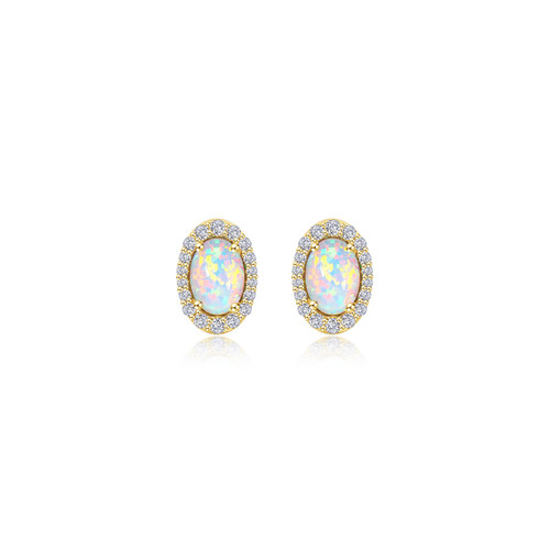Vintage Inspired Oval Stud Earrings
