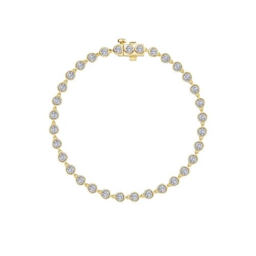 Gold-plated Bezel Strand Bracelet