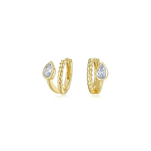 Tessa Bypass Pear Huggie Earrings