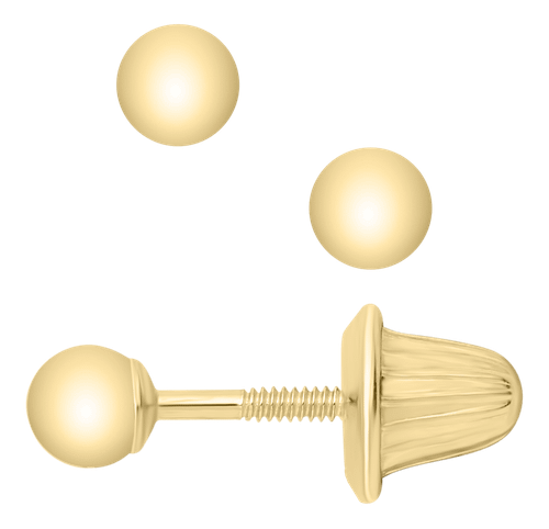 14KT Yellow Gold 3mm Ball Earring