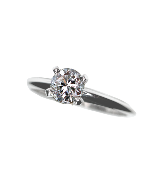 14 KT White Gold Round Diamond Engagement Ring