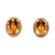 14 karat Yellow Gold Citrine with Diamonds Studs