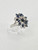 White Gold Sapphires and Diamonds Cluster Ring