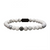 White Howlite Gemstone Stretch Bead Bracelet with Steel Clasp
