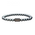 Hematite Gemstone Stretch Bead Bracelet with Steel Clasp