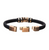 INOX Black Braided Leather with Rose Gold IP Bracelet