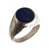 INOX Stainless Steel Silver Plated with Lapis Stone Ring