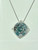 14 Karat White Gold Blue Topaz Davinchi Cut Necklace