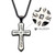 INOX Black IP Tribal Cross Pendant with 2mm Lab-grown Diamond