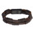 INOX Double Brown Leather Bracelet with Rope