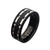 INOX Stainless Steel/Black IP Lines & Carbon Fiber Hammered Ring