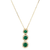 14 Karat Yellow Gold Emerald and Diamond Necklace