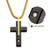 Stainless Steel Two Tone Black IP Lab-Grown Diamond Cross Pendant