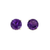 Lady's White 14kt Earrings with 3.66ct Round Amethyst