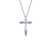 Silver Cross Necklace with Lassaire stone