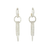 14kt White Drop Huggie Earrings with Diamonds