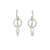 14kt White Drop Huggie Intertwined Earrings