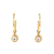14kt Yellow Drop Hoop Earrings with Diamonds