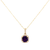 14kt Yellow Amethyst with Diamond Halo Necklace
