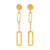 Yellow Gold Plated Elegant Rectangle Earrings