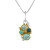 Sterling Silver and 22K Gold Vermeil Pendant with Baby Blue Topaz, Sky Blue Topaz and Trendy Solo Topaz