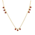 Yellow Gold Ruby Drop Station Necklace