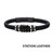 Men's Black Braided Leather Bracelet with Black IP Serrated Stations