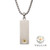 1.6mm Black Sapphire Gem on Matte Finish Steel Engravable Dog Tag Pendant