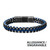 Antique Finish Stainless Steel Box Chain with Blue Wax Cord Bracelet