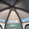 An image of the inside of the Hive Breeze Campervan Awning With Sleeping Pod from OLPRO showing the inflatable beam structure and skylights.