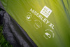 A closeup of the logo and tent name of the Abberley XL 4 Berth Tent by OLPRO.