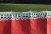 A closeup of the top of the Witley windbreak showing the pattern.