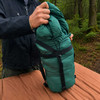 The OLPRO Gecko 250 Mummy sleeping bag getting pulled out of bag.
