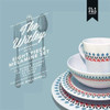 Image of the outer box of the Witley Melamine Set by OLPRO, showing its colourfull print design and wha'ts included.